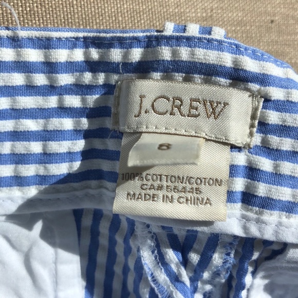 J Crew Blue White Seersucker Shorts Size 8 - Picture 4 of 5